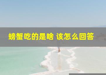 螃蟹吃的是啥 该怎么回答